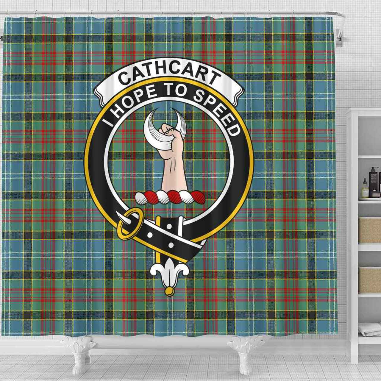 Cathcart Tartan Crest Shower Curtain