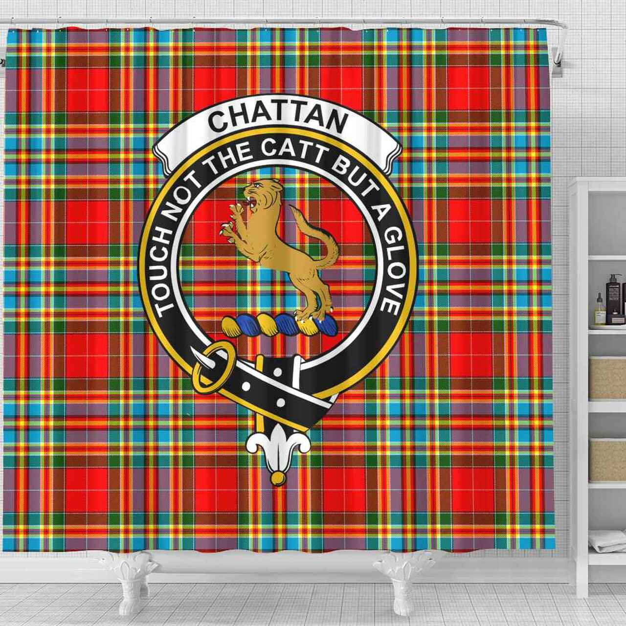 Chattan Tartan Crest Shower Curtain