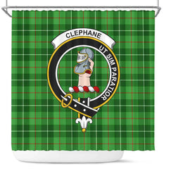 Clephane (or Clephan) Tartan Crest Shower Curtain