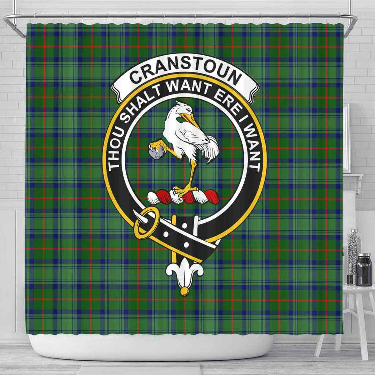 Cranstoun Tartan Crest Shower Curtain