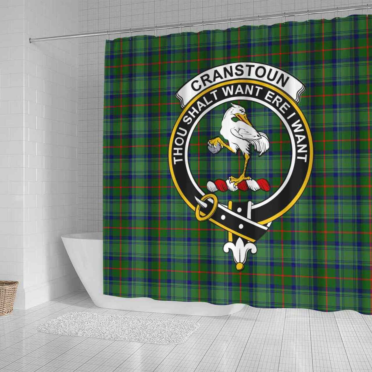 Cranstoun Tartan Crest Shower Curtain