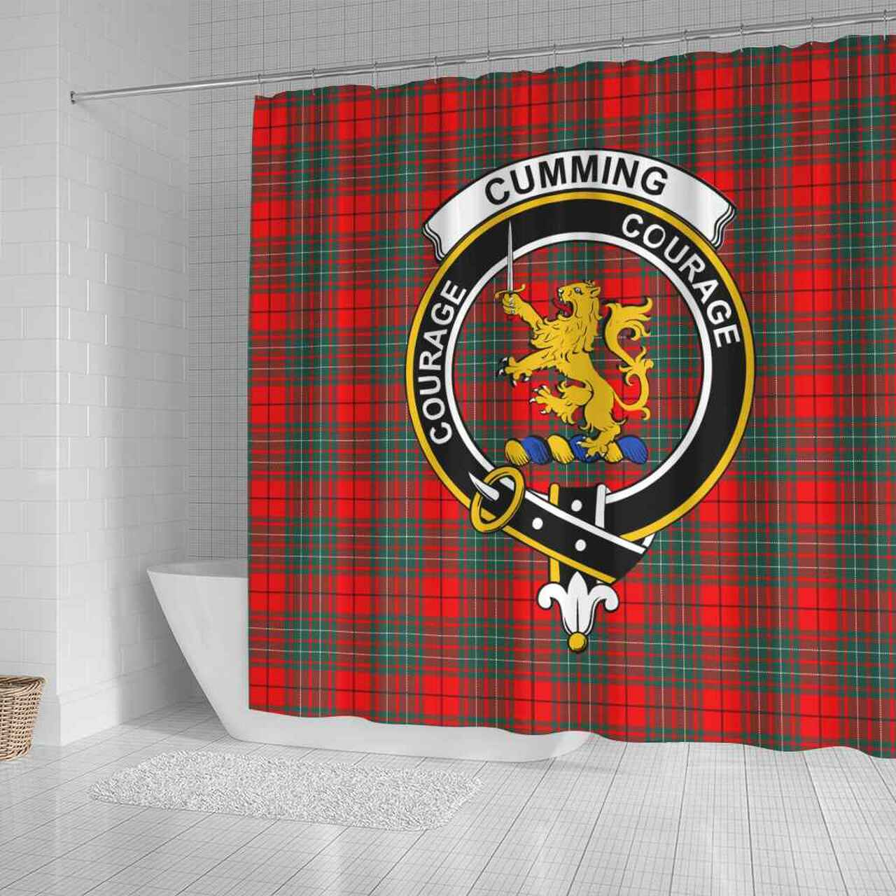 Cumming Tartan Crest Shower Curtain