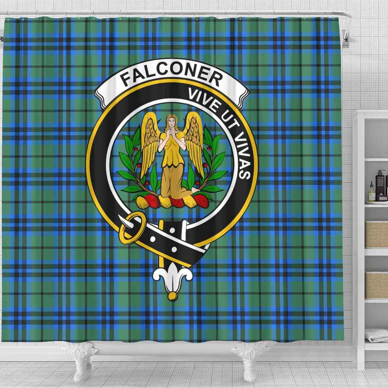 Falconer Tartan Crest Shower Curtain