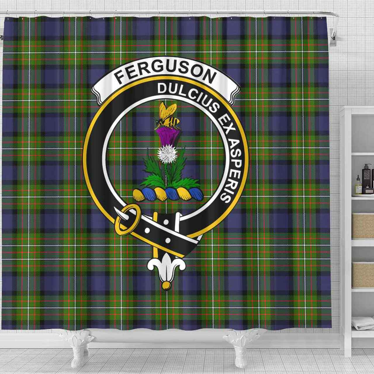 Fergusson Tartan Crest Shower Curtain