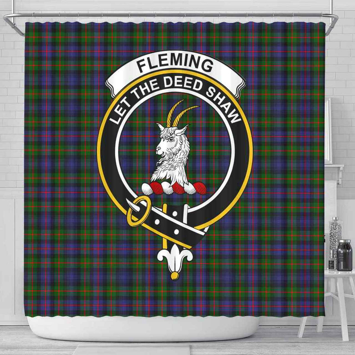 Fleming Tartan Crest Shower Curtain