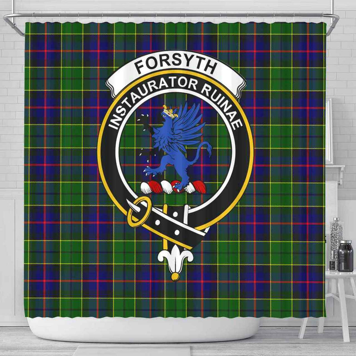 Forsyth Tartan Crest Shower Curtain