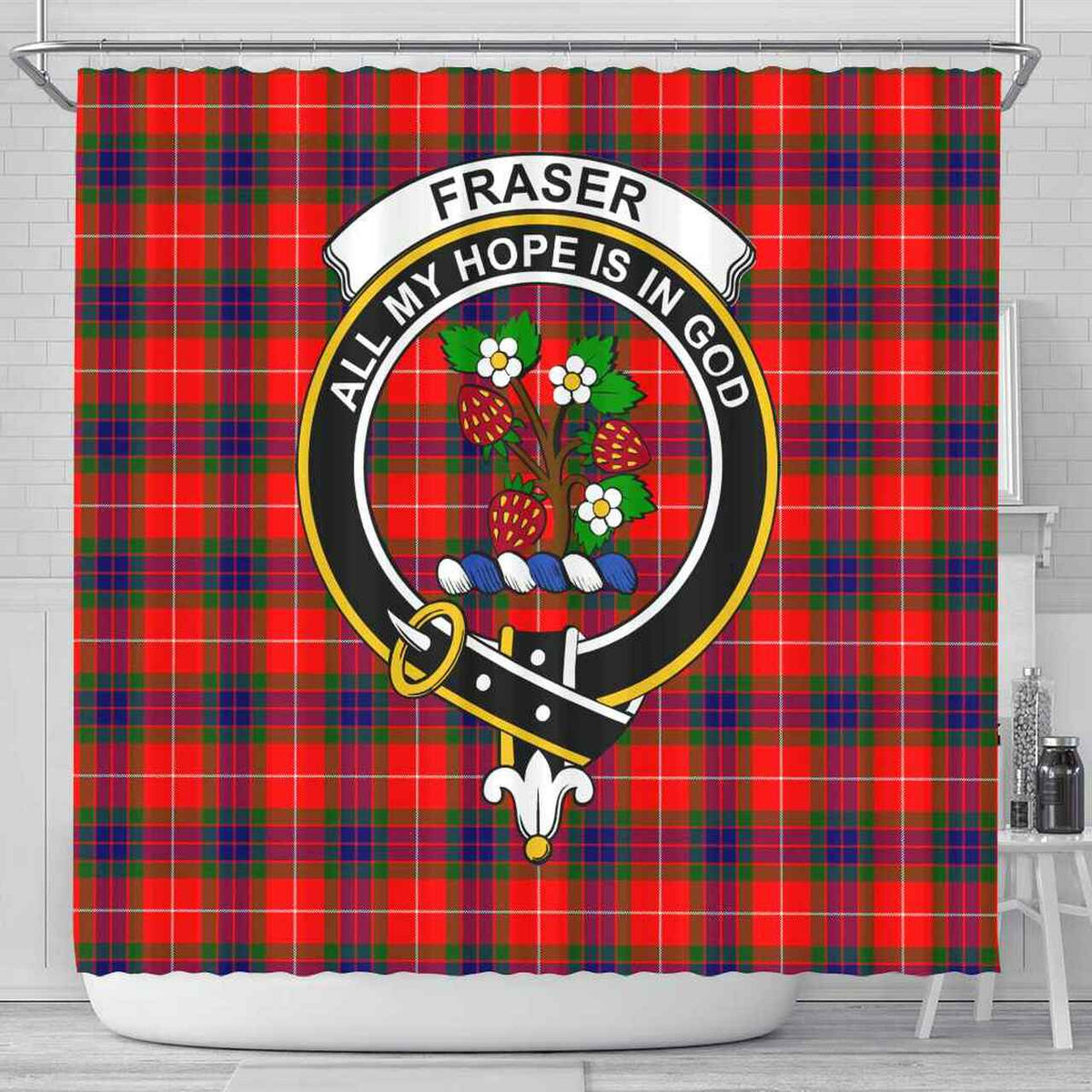 Fraser Tartan Crest Shower Curtain