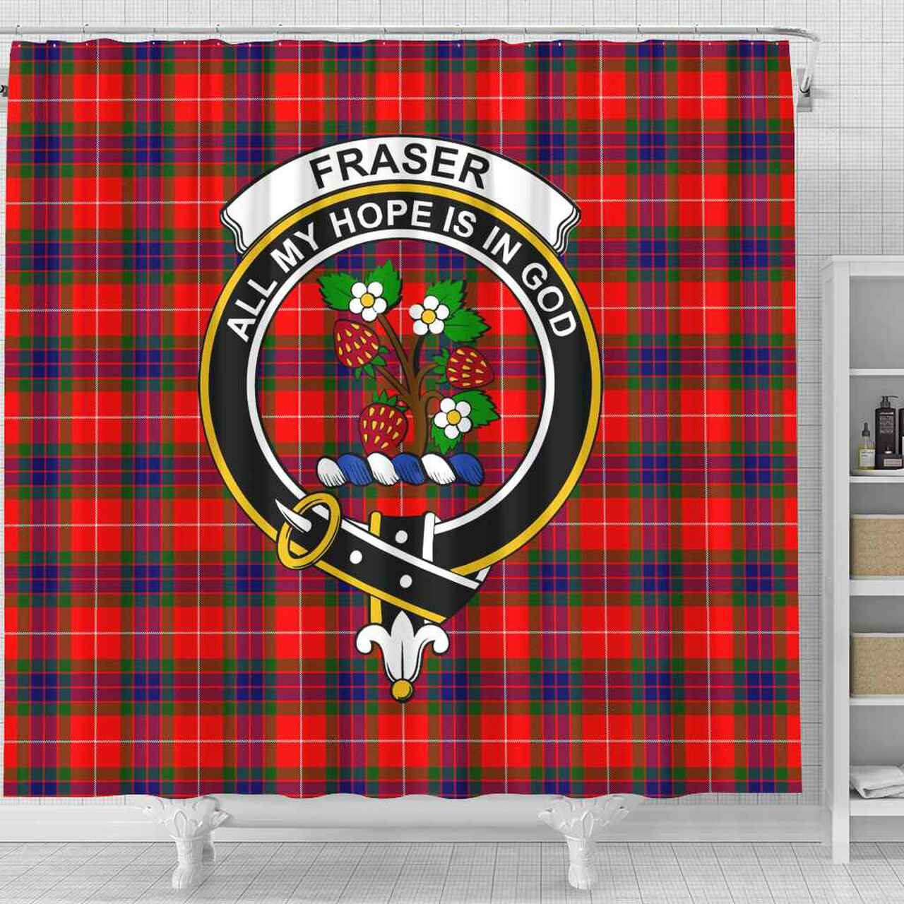 Fraser Tartan Crest Shower Curtain