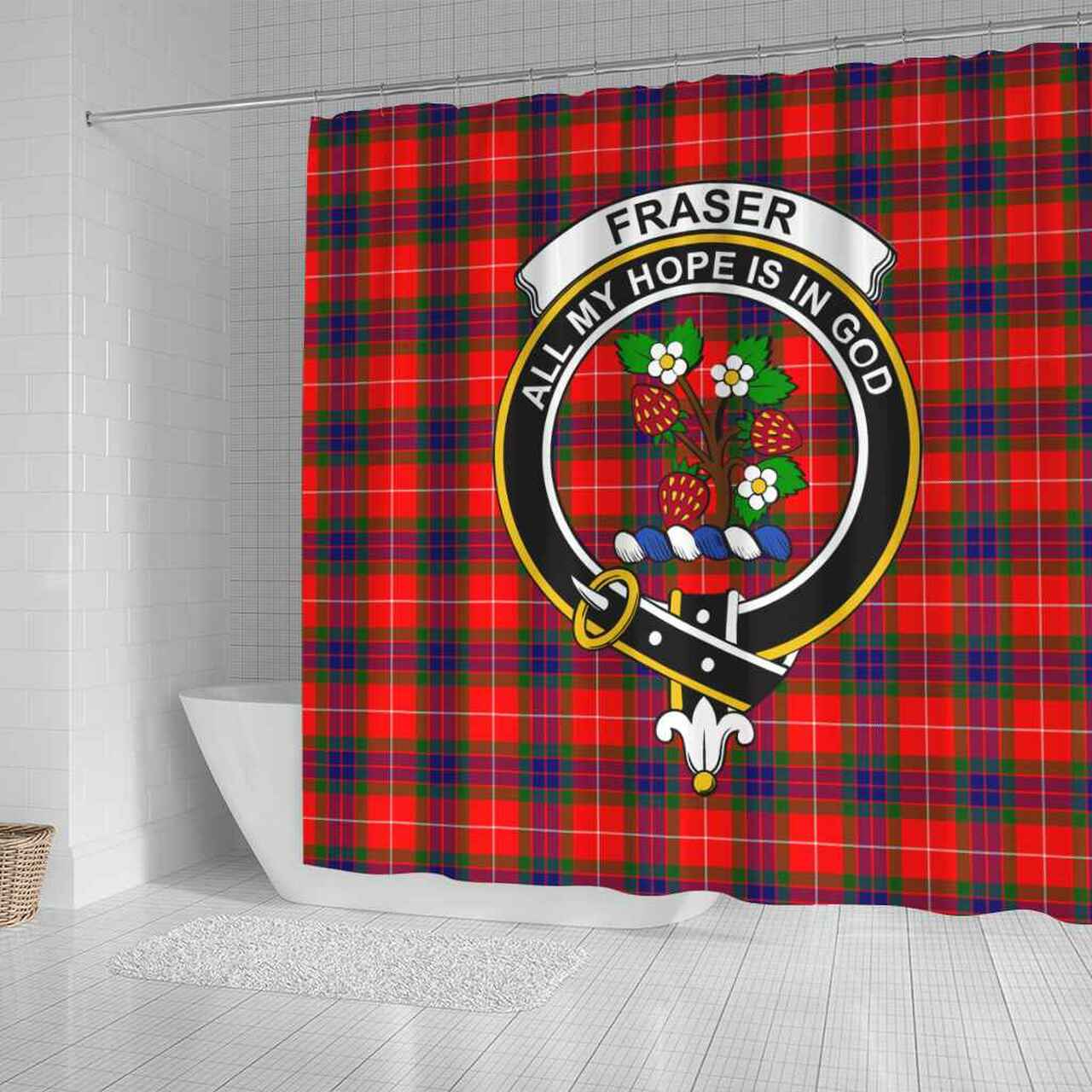 Fraser Tartan Crest Shower Curtain