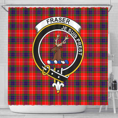 Fraser (of Lovat) Tartan Crest Shower Curtain