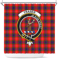 Fraser (of Lovat) Tartan Crest Shower Curtain