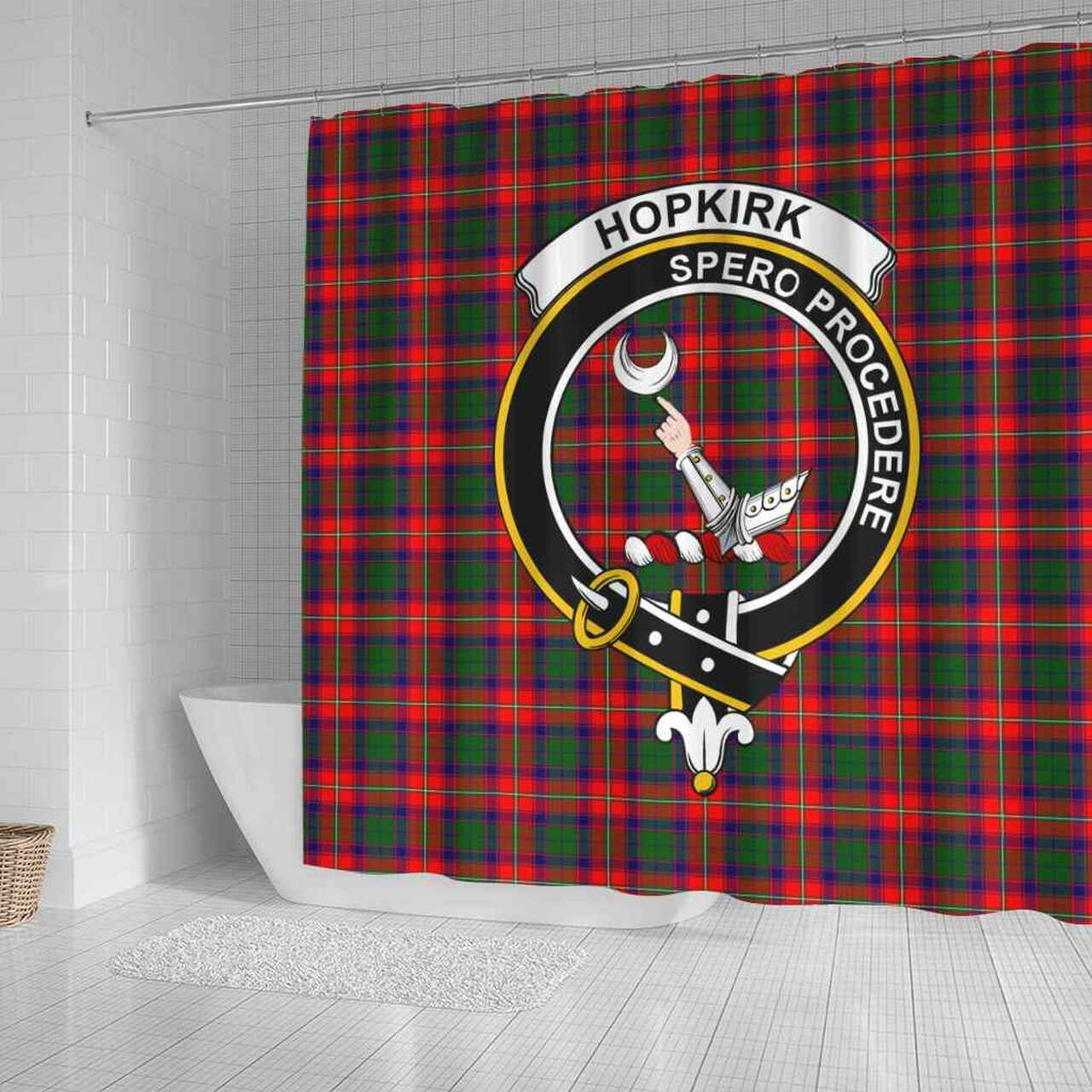 Hopkirk Tartan Crest Shower Curtain