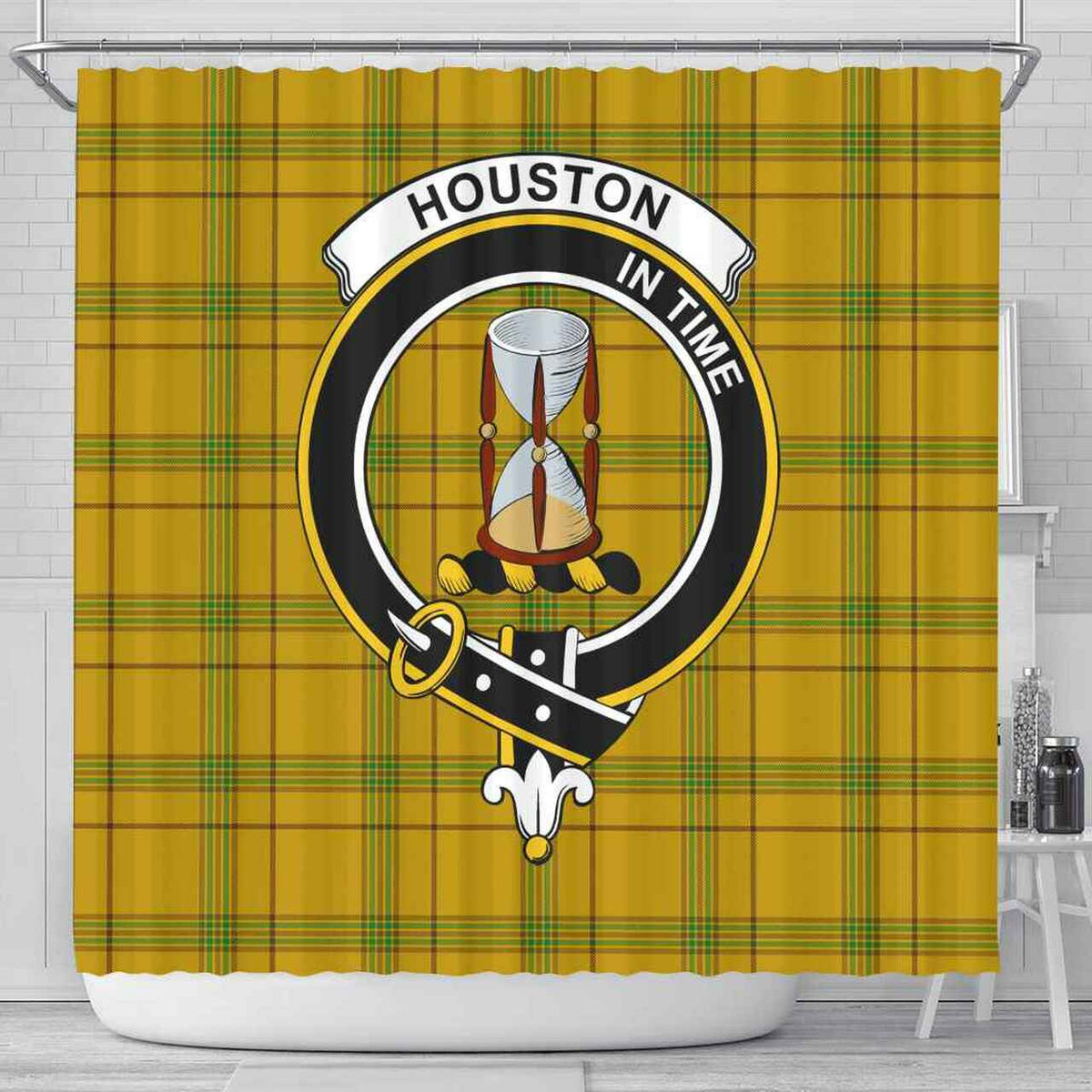 Houston Tartan Crest Shower Curtain