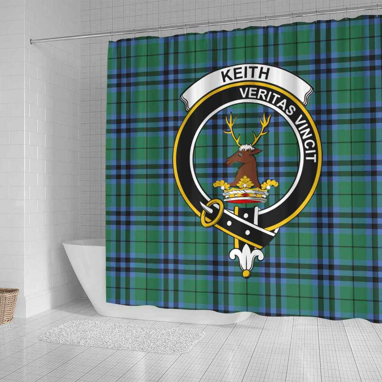 Keith Tartan Crest Shower Curtain