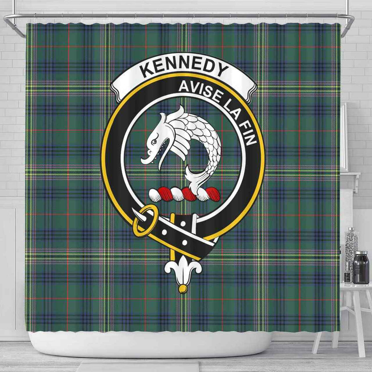 Kennedy Tartan Crest Shower Curtain