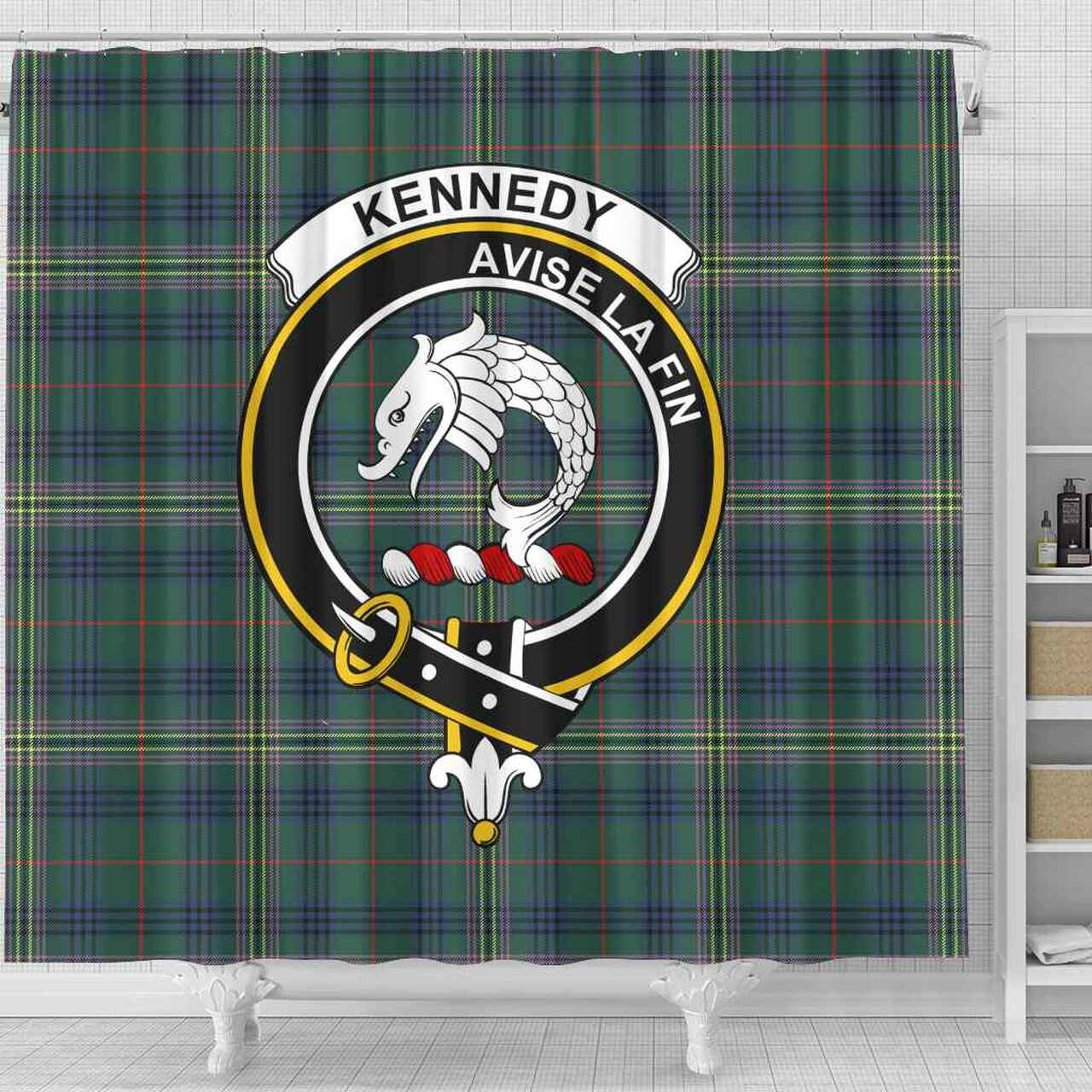 Kennedy Tartan Crest Shower Curtain