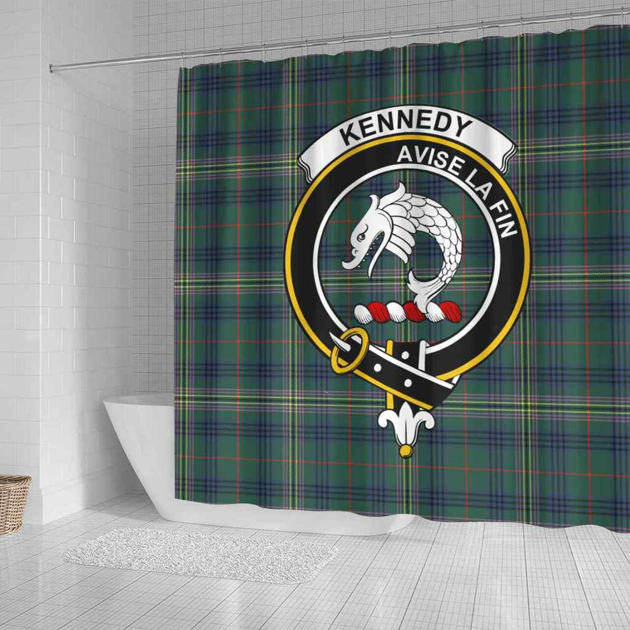 Kennedy Tartan Crest Shower Curtain