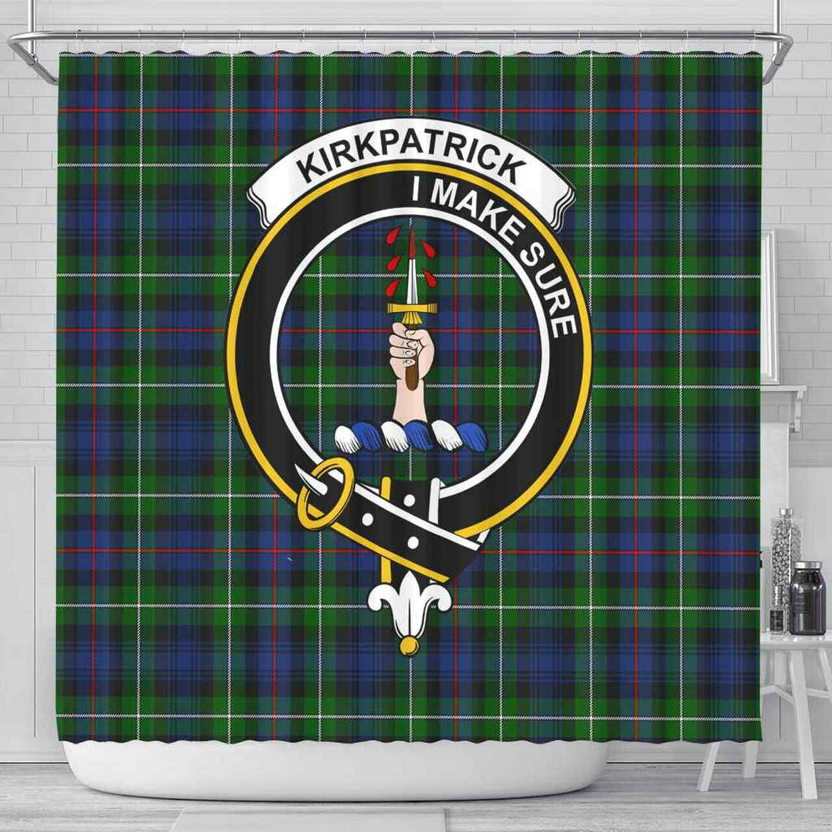 Kirkpatrick Tartan Crest Shower Curtain