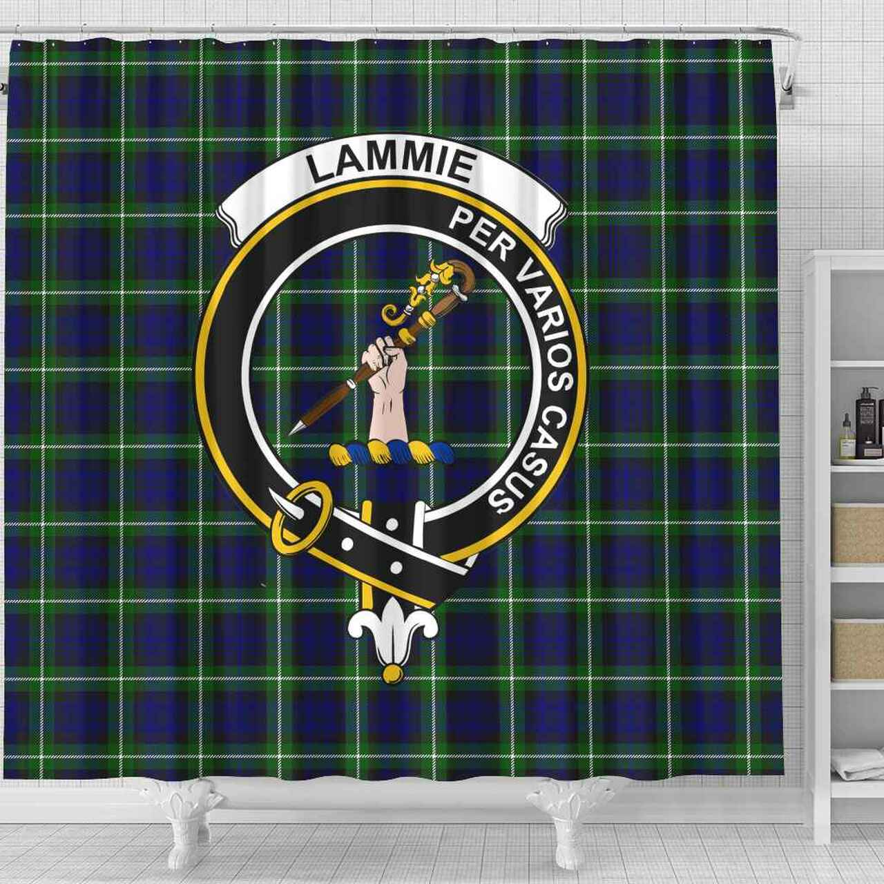 Lammie Tartan Crest Shower Curtain