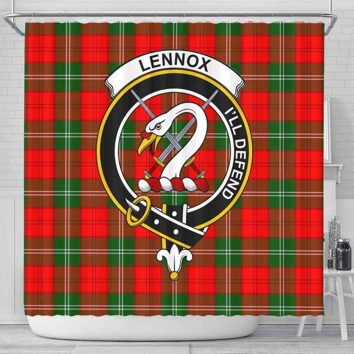 Lennox Tartan Crest Shower Curtain