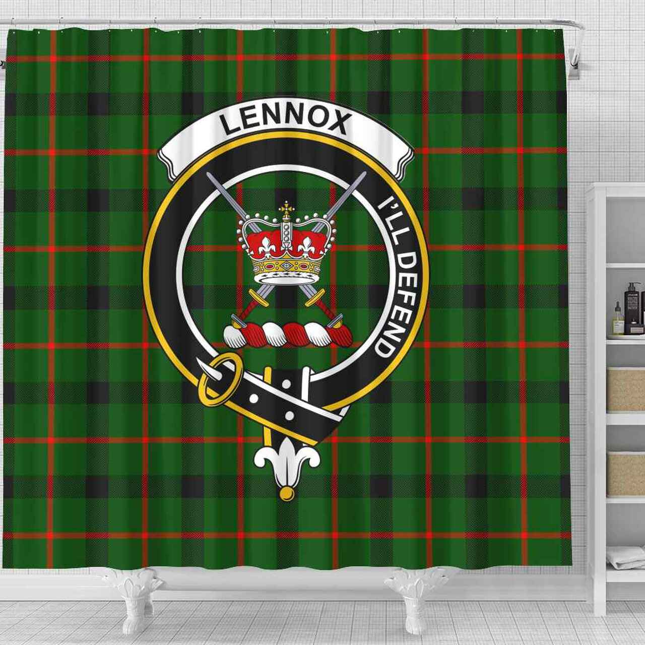 Lennox (Lennox Kincaid) Tartan Crest Shower Curtain