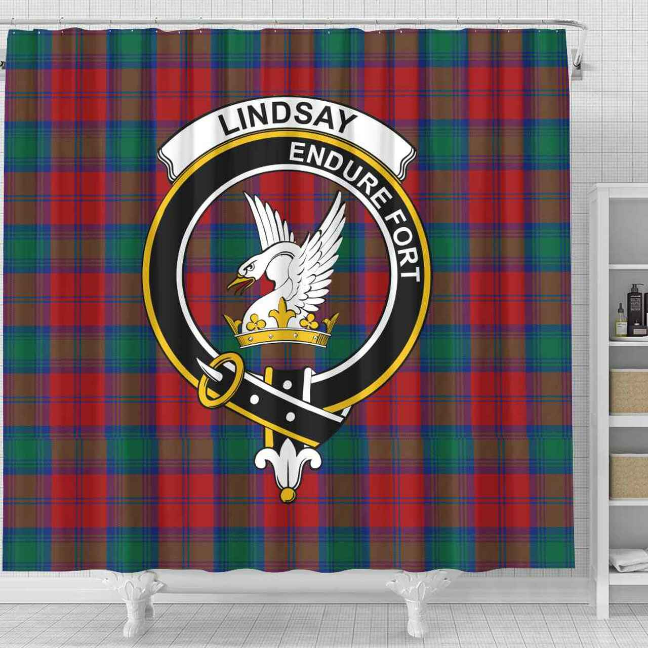 Lindsay Tartan Crest Shower Curtain