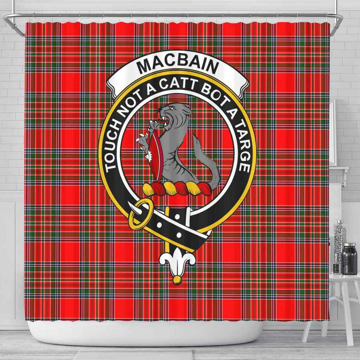 MacBain Tartan Crest Shower Curtain