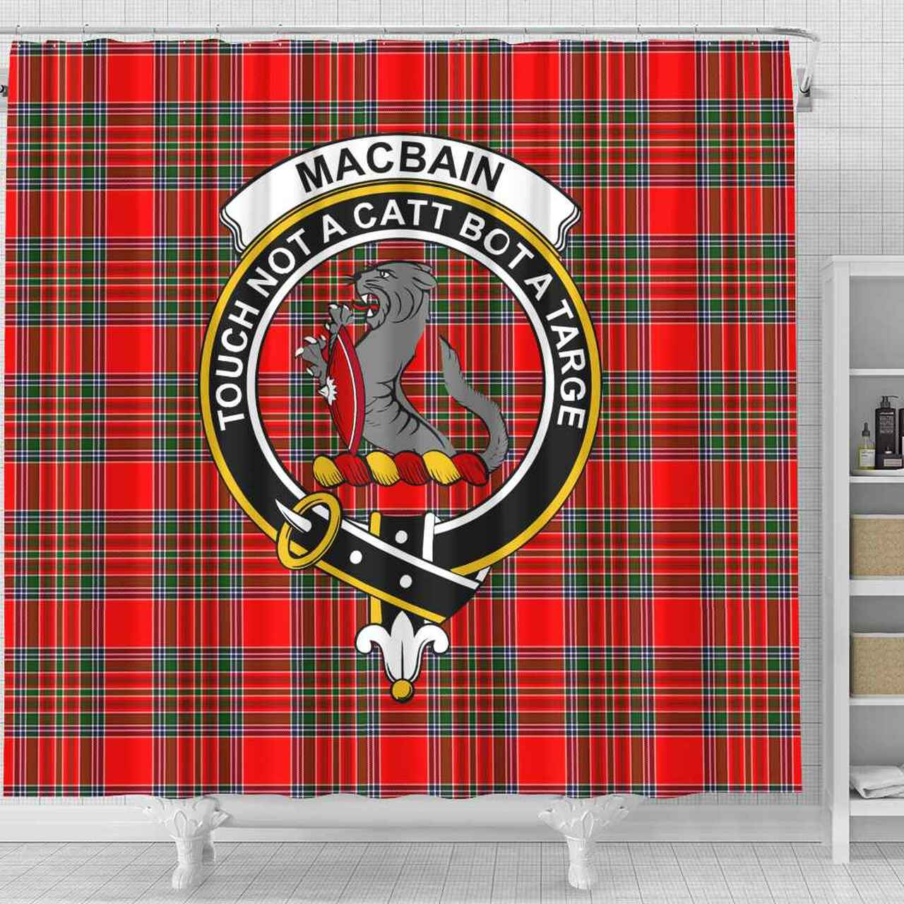 MacBain Tartan Crest Shower Curtain