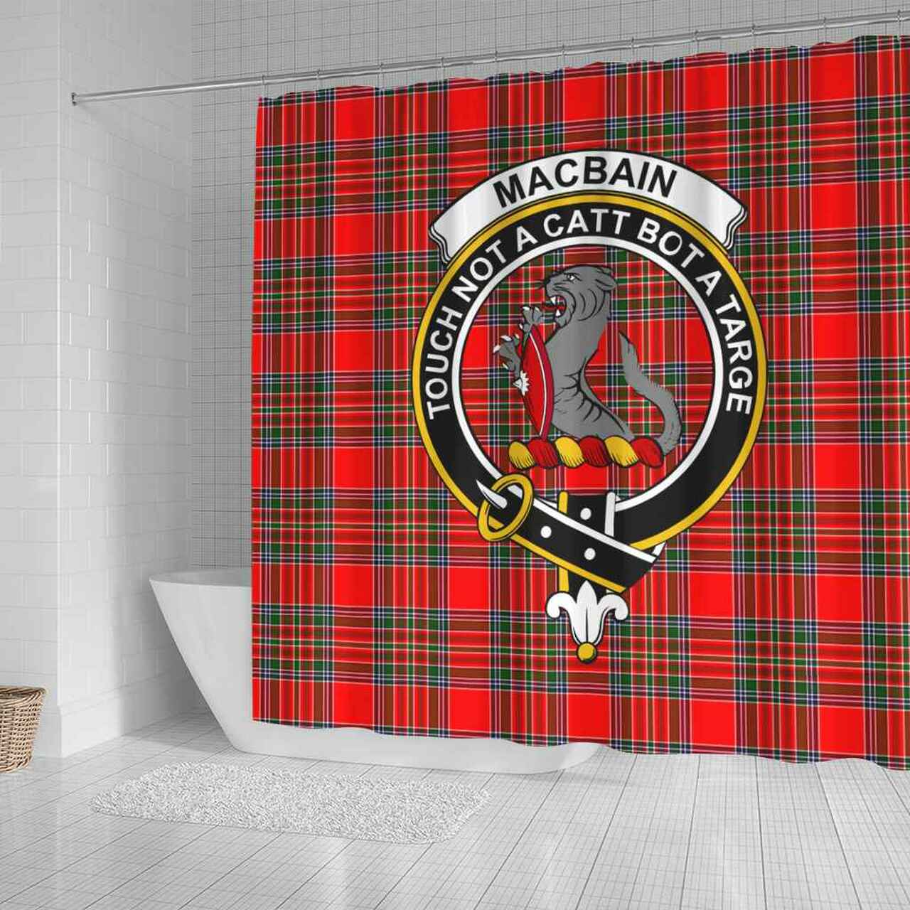 MacBain Tartan Crest Shower Curtain