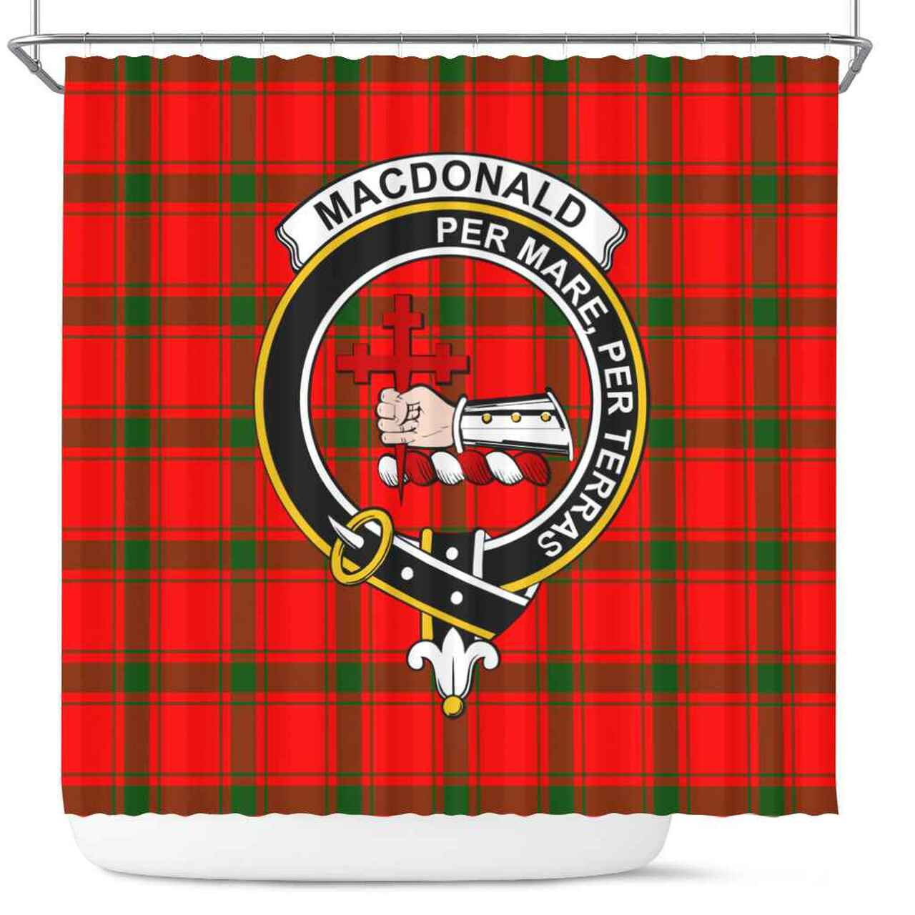 MacDonald (of Sleat) Tartan Crest Shower Curtain