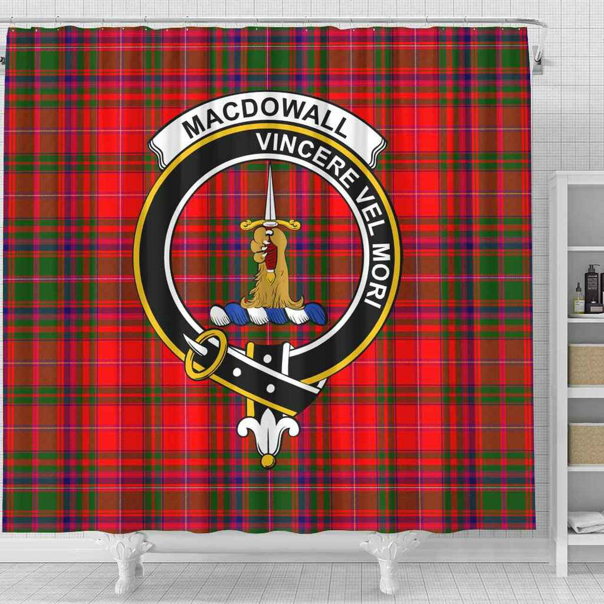 MacDowall (of Garthland) Tartan Crest Shower Curtain