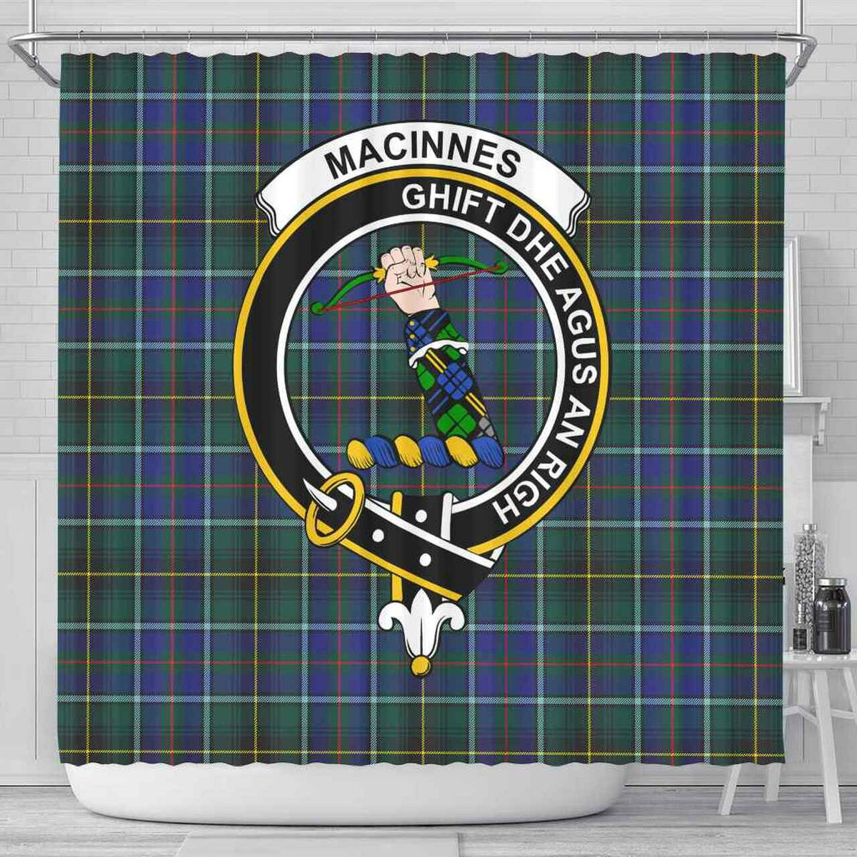 MacInnes Tartan Crest Shower Curtain