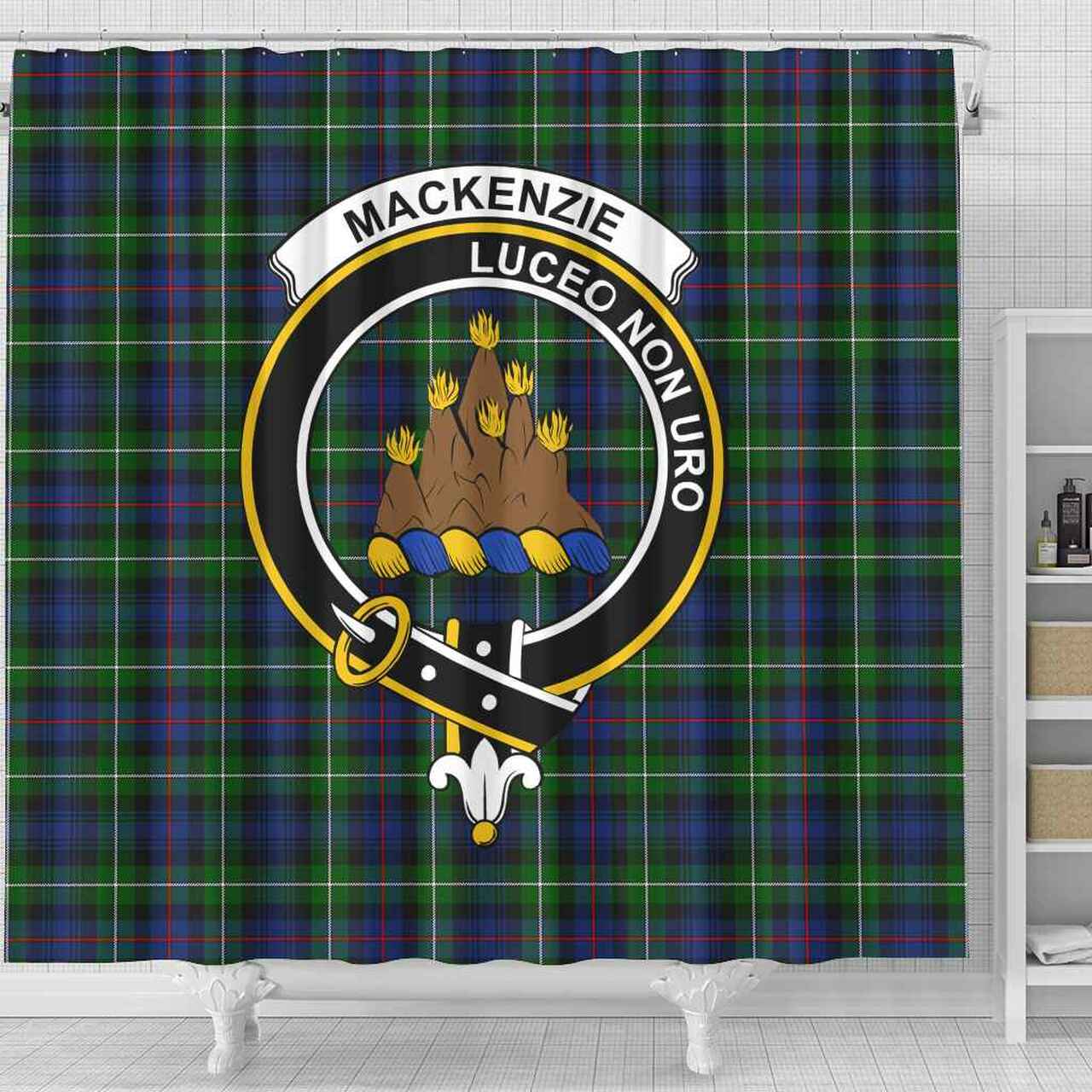 MacKenzie Tartan Crest Shower Curtain