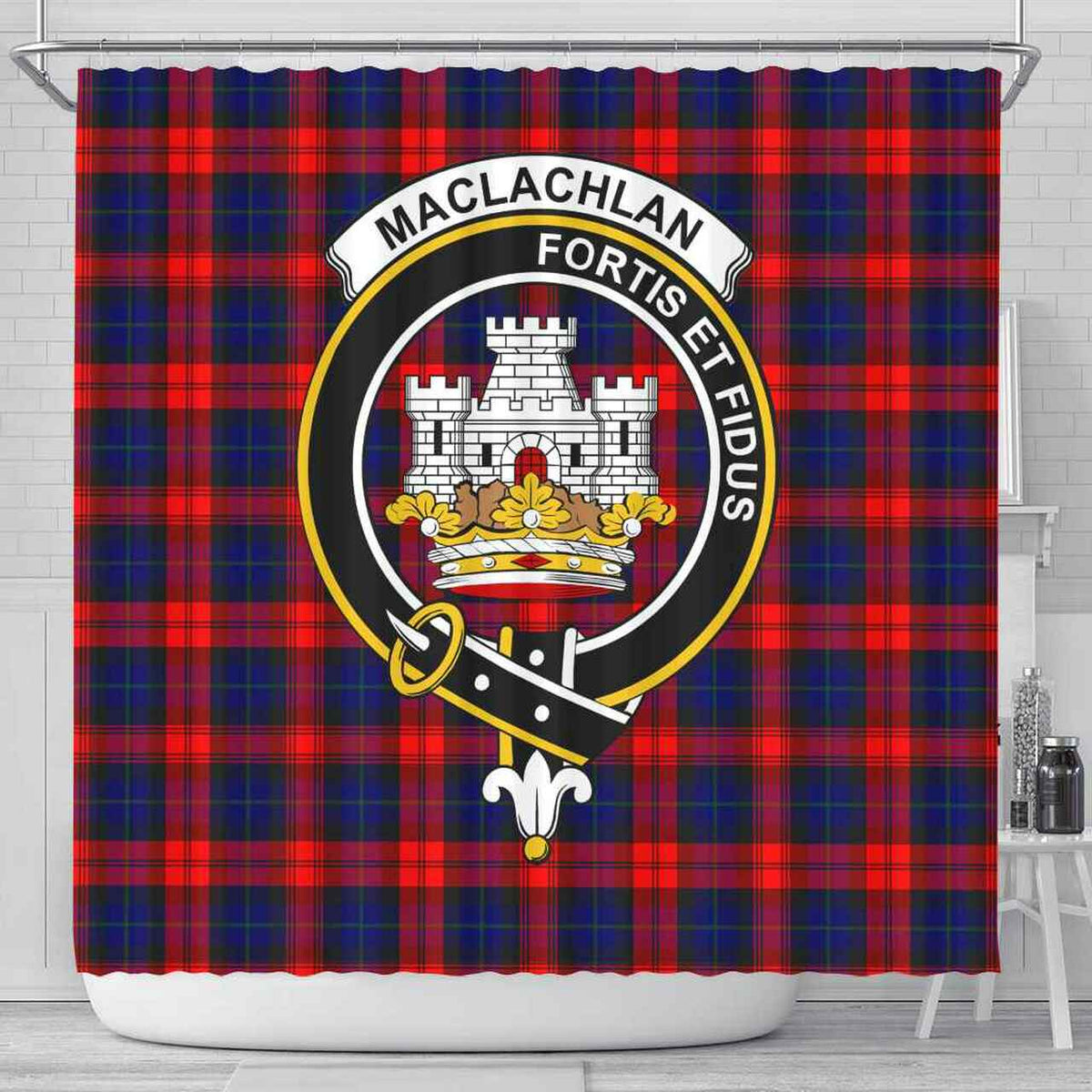 MacLachlan Tartan Crest Shower Curtain