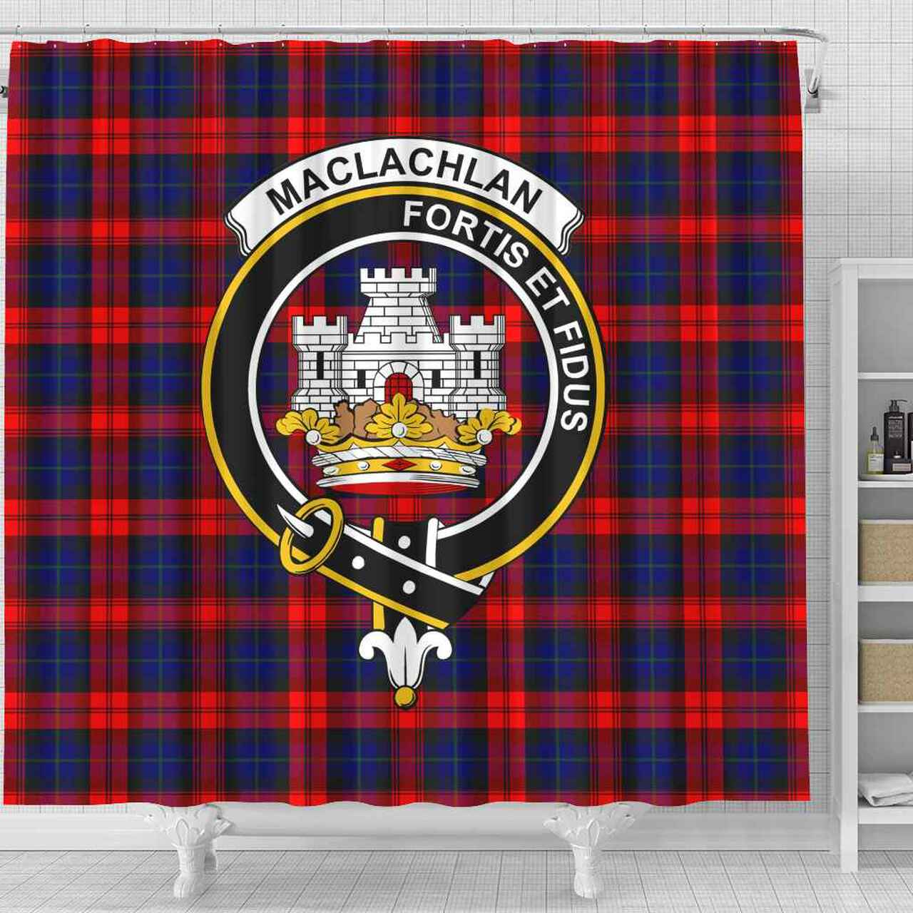 MacLachlan Tartan Crest Shower Curtain