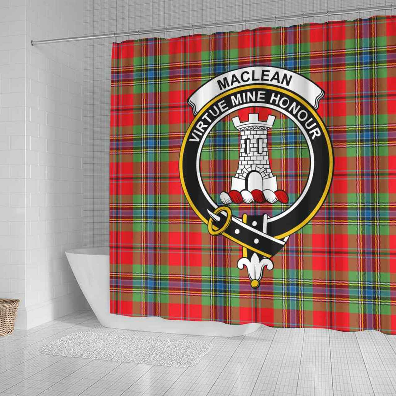 MacLean Tartan Crest Shower Curtain