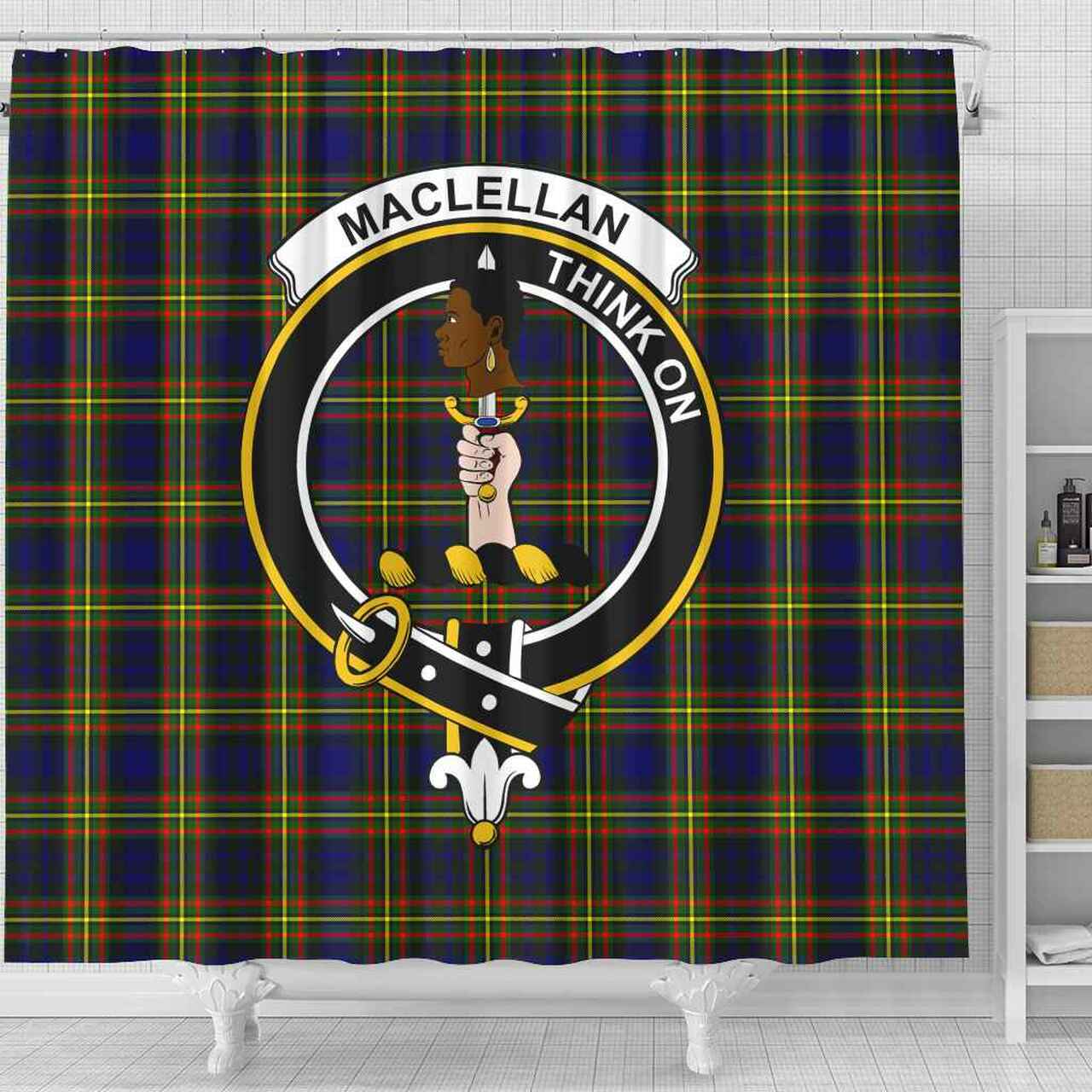 MacLellan Tartan Crest Shower Curtain