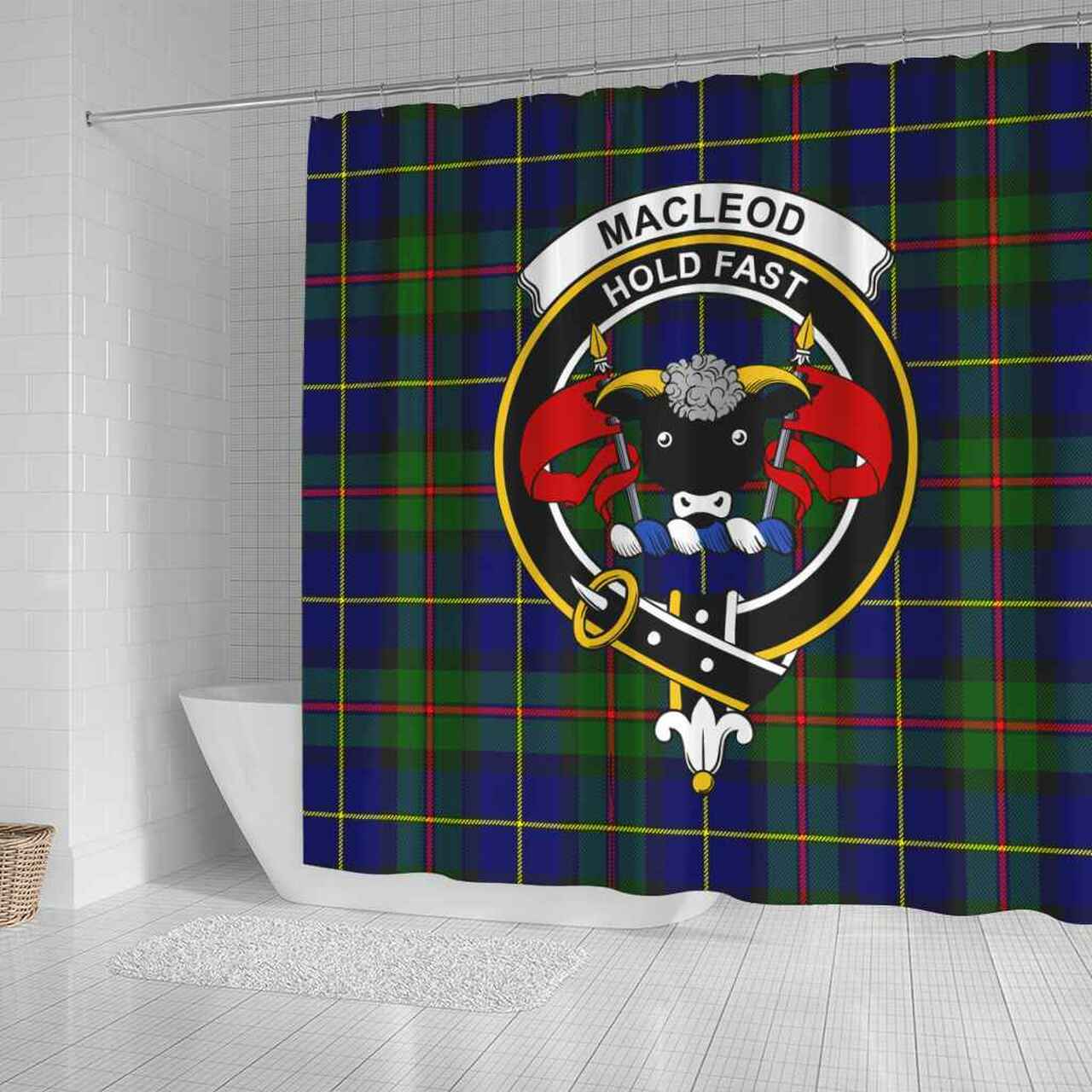 MacLeod of Lewis Tartan Crest Shower Curtain