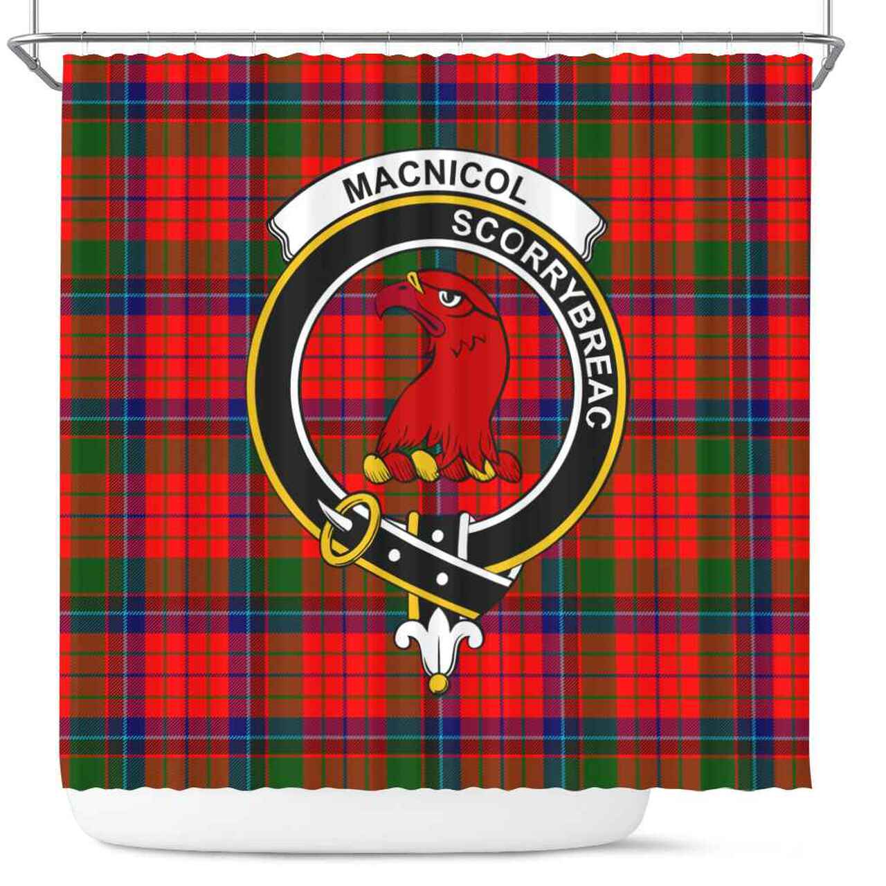 MacNicol (of Scorrybreac) Tartan Crest Shower Curtain