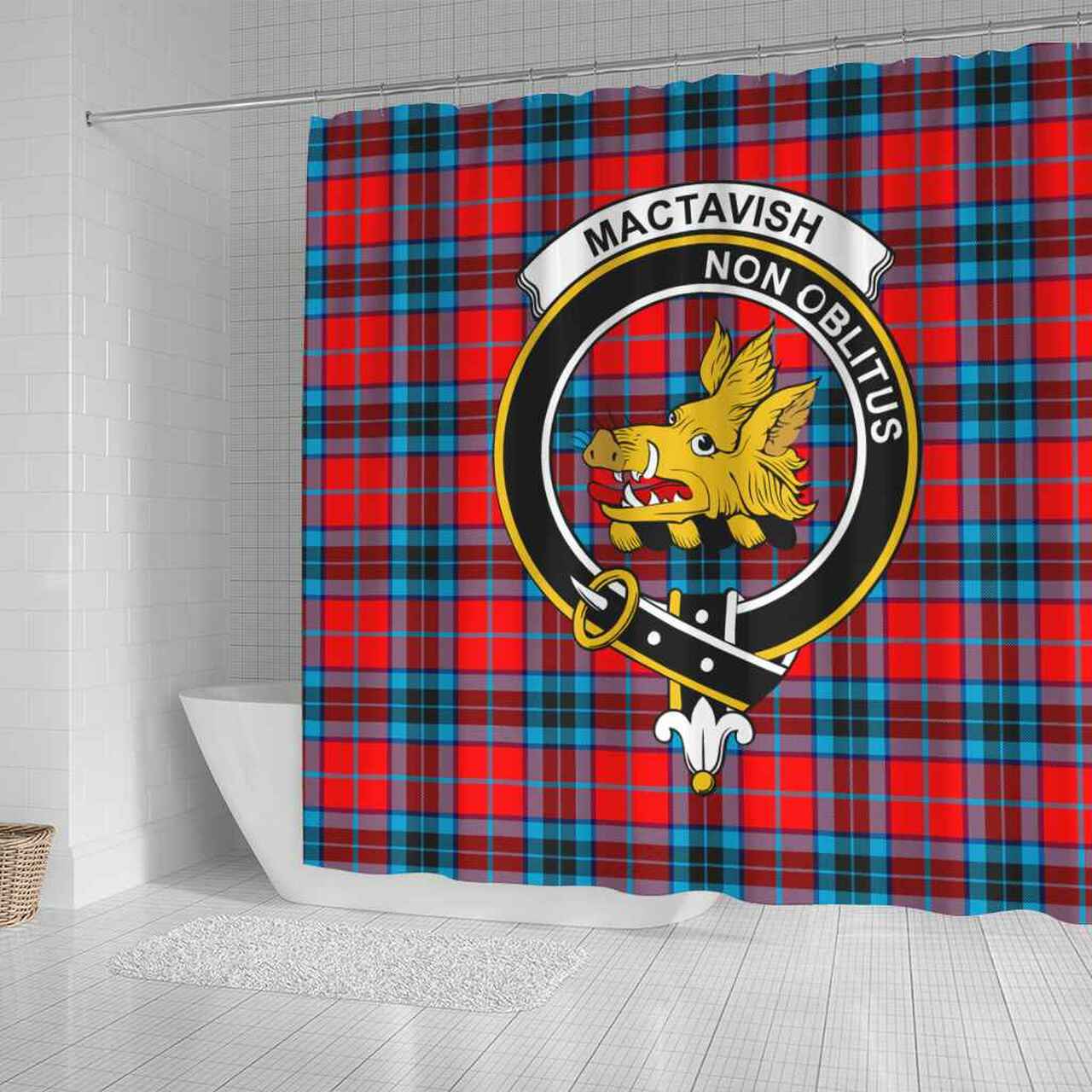 MacTavish Tartan Crest Shower Curtain