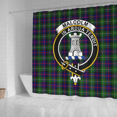 Malcolm (or MacCallum) Tartan Crest Shower Curtain