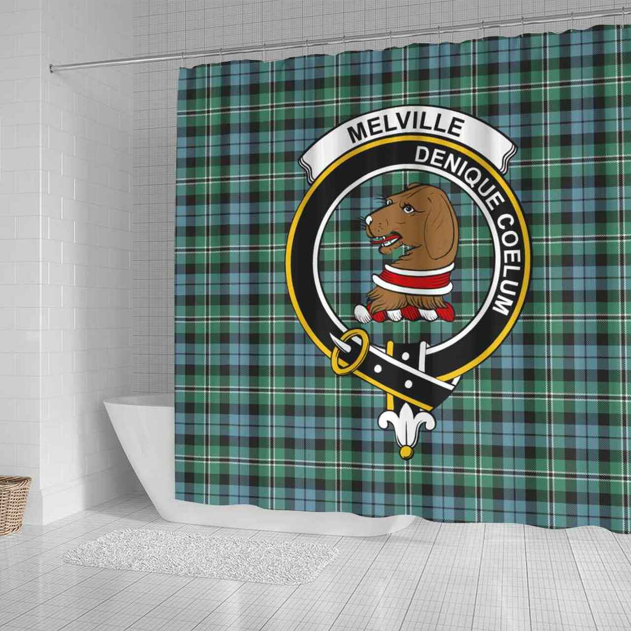 Melville Tartan Crest Shower Curtain