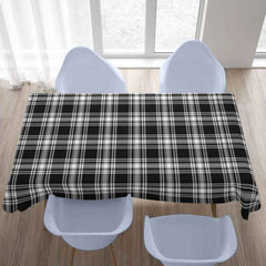 Menzies Black & White Modern Tartan Tablecloth