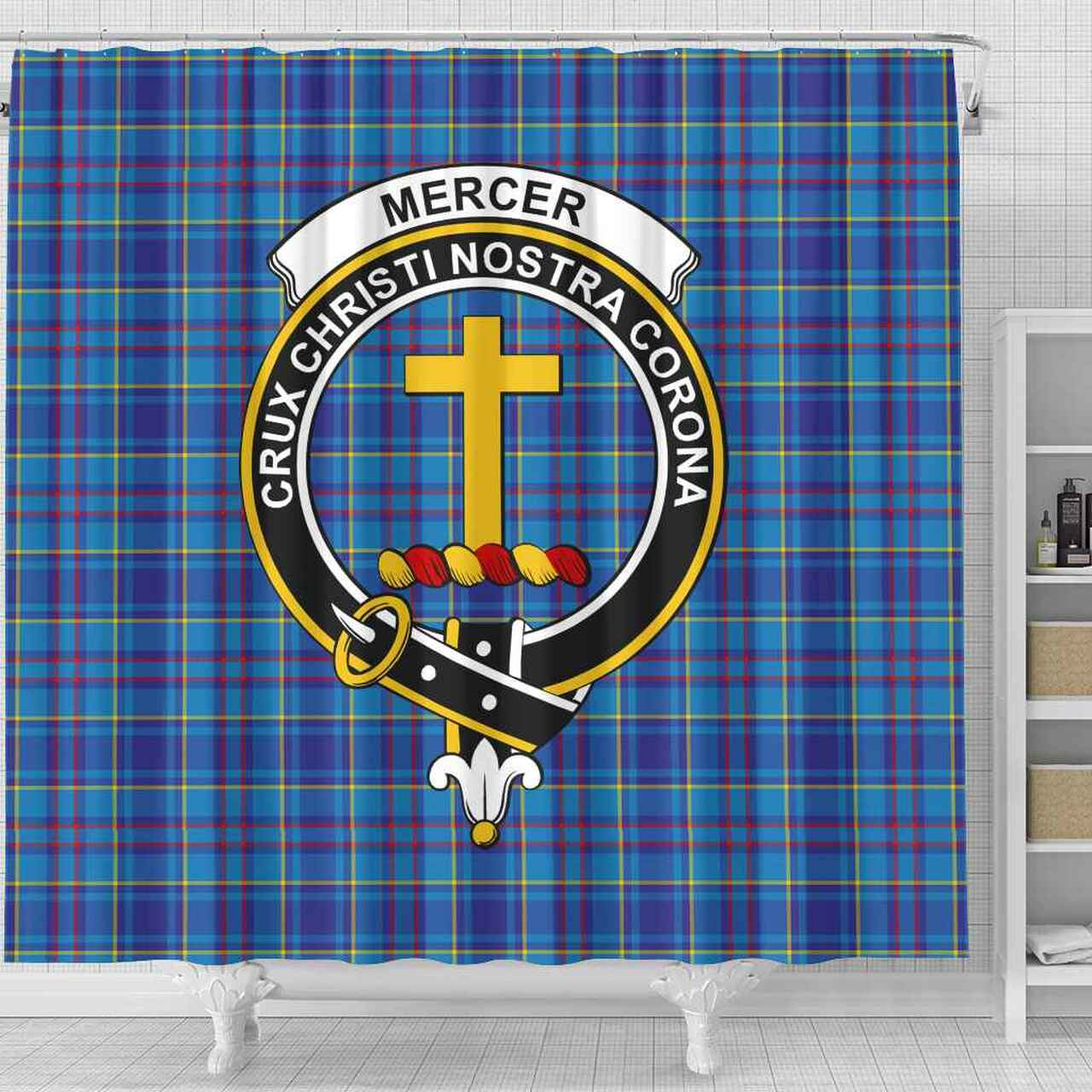 Mercer Tartan Crest Shower Curtain