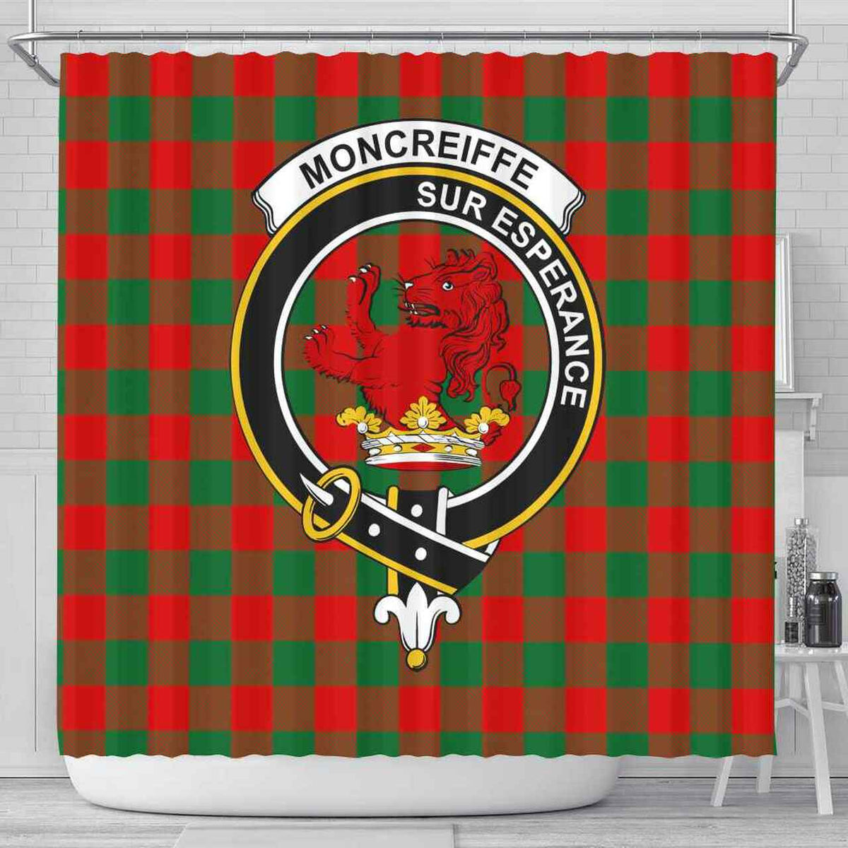 Moncrieffe Tartan Crest Shower Curtain