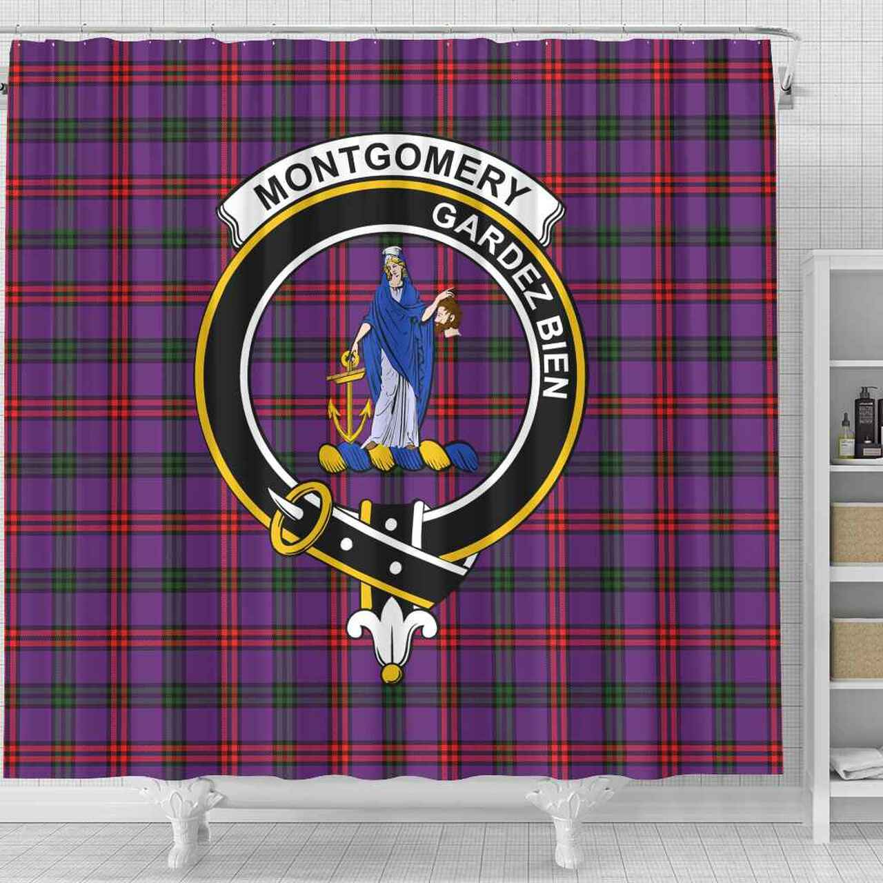 Montgomery Tartan Crest Shower Curtain