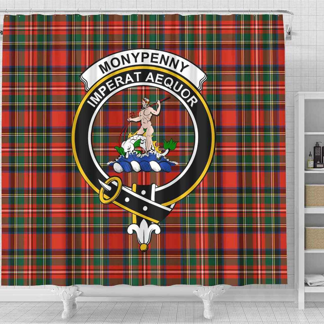 Monypenny Tartan Crest Shower Curtain