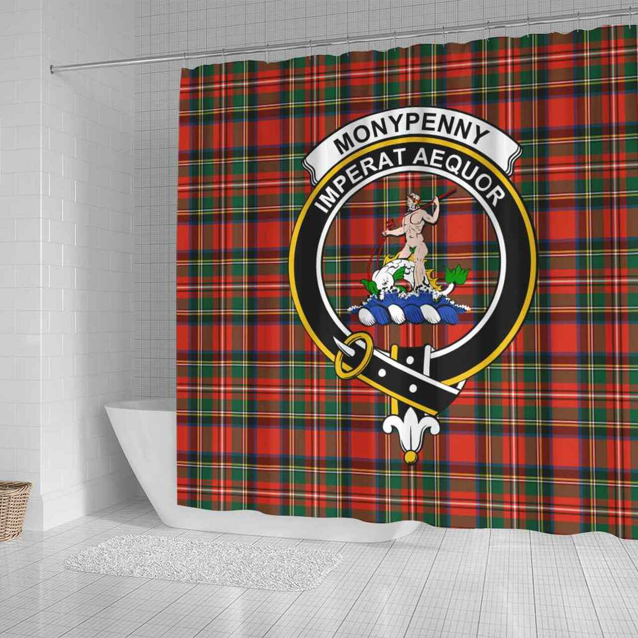 Monypenny Tartan Crest Shower Curtain