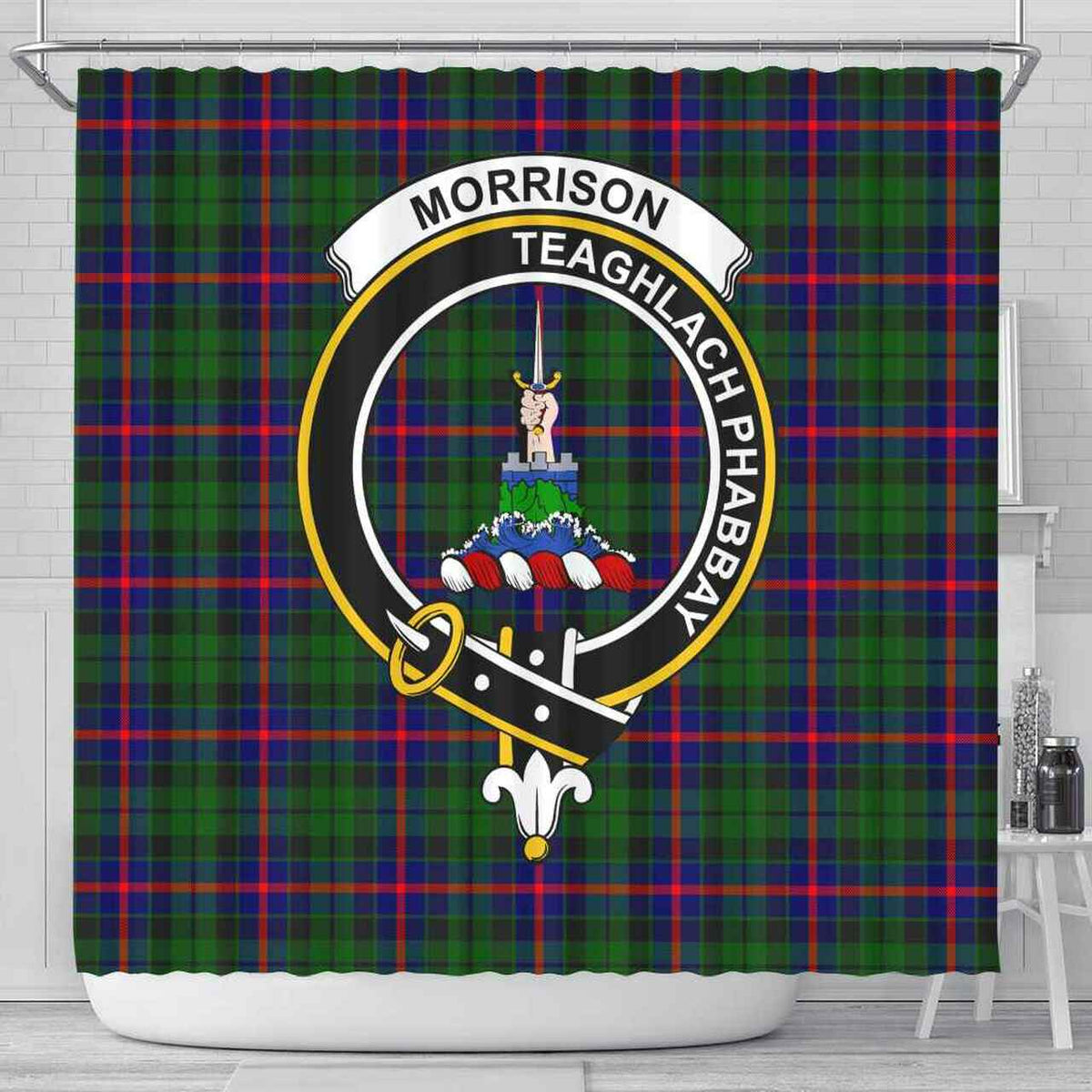 Morrison Tartan Crest Shower Curtain