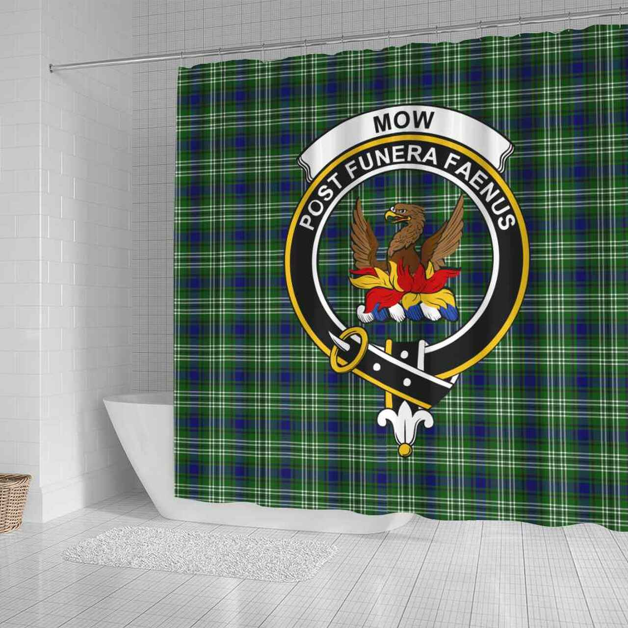 Mow Tartan Crest Shower Curtain